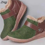 kamames Shoe Woman Boot 2023 Winter Wedge-heeled Platform Ankle Boots Fashion Rivet Rhinoceros-velvet Thermal Boots