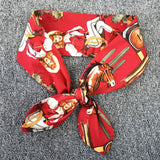 kamames Turban Girls Cartoon Print Headband Womens Multi Use Adjustable Hair Band with Metal Wire Scarf Cross Bow Hair Accessories