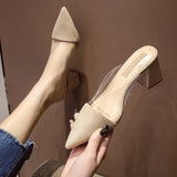 kamames kamames Generation Hair Temperament Thick High Heels Female Summer New Transparent Outdoor Sandals Fashionable, With Pointed Women's Shoes
