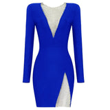 Zingj New Arrival Bandage Dresses Black Long Sleeve O Neck Long Sleeve Beading Sexy Party Club Celebrity Elegant Women Dress