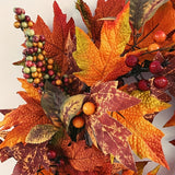 1pc Autumn Harvest Wreath - Thanksgiving Decor for Home, Courtyard, and Garden - Red Fruits and Flower Scene Decor with Festive Atmosphere