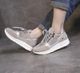 kamames Wedges Platform Sneakers Women's Non Slip Vulcanize Shoes Fashion Sequins Lace-up Girls Casual Sport Shoes of Woman Flats