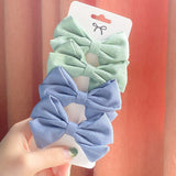 4Pcs/set Cute Solid Bowknots Hair Clips For Baby Girls Safty Boutique Hairpins Handmade Barrettes Headwear Kids Hair Accessories