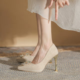 kamames kamames High Heels 2023 Autumn / Winter New Fine Heel Pointed Sexy Female Shoes Korean Version Versatile High Heel Wedding Shoes