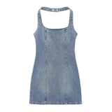 kamames Spring Style Neckline Slimming Mini Denim Dress 3607080