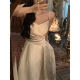 kamames New Women Spaghetti Strap Dress Elegant Sleeveless Prom Party Sexy Vestidos One Piece Clothes