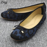 kamames Leopard Ballet Women Slip on Loafers Ladies Ballerina Platform Flats Comfortable Casual Flat Shoes