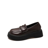 kamames Style Thick-Soled Leather Shoes Autumn 2023 New One-Foot Jk Single Shoes Muffin Bottom Love Shoes Round Head