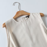 kamames Spring Style Casual Minimalist Elegant Sleeveless Dress