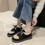 kamames kamames Size Thick Cotton Shoes Women 2023 Winter New Flat Women's Shoes Plus Velvet Warm Snow Cotton Brown Wool Shoes Women