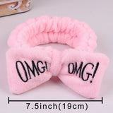 2021 New OMG Letter Coral Fleece Wash Face Bow Hairbands For Women Girls Headbands Headwear Hair Bands Turban Hair Accessories