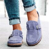 kamames Size Slippers Women's 2023 Summer New British Belt Buckle Baotou Semi-Slippers Direct Sales Single Shoes