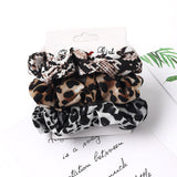 3/5/Pcs Silk Scrunchies Print Leopard Scrunchie Set Elastic Hair Bands Solid Color Fashion Headwear Women Hair Accessories Gift