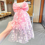 New Girls Beautiful Chiffon Bow Print Flower Strawberry Hairpins Headband Kids Sweet Hair Decorate Clip Fashion Hair Accessories