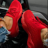 kamames Spring Fashion Shoes New Sports Shoes Women's Running Shoes Large Size Mesh Ladies Fly Weave Breathable Casual Shoes