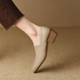 kamames kamames Heel Single Shoes Female 2024 New Pointed Deep Mouth French Small Fragrant Wind Thick With Temperament Pure Color Small Leather Shoes Female