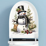 1pc Exquisite Christmas Snowman Toilet Sticker, Tasteless Waterproof Material, Home Wall Decoration Supplies, Beautiful Room Decoration Accessory