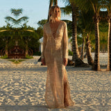 kamames New Arrivals Sexy Beach Cover up Crochet Women Swimwear Rash Guard Kaftan Wrap Dress Robe de Plage Saida de Praia #Q194