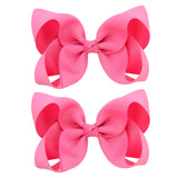 2Pcs/lot 4'' Cute Solid Grosgrain Ribbon Bowknot Hair Clips For Girls Handmade Hairpins Barrettes Headwear Kids Hair Accessories