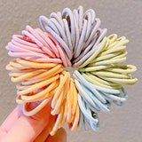 100PCS/Set New Girls Candy Colors Nylon Basic Elastic Hair Bands Kids Rubber Bands Headband Scrunchie Fashion Hair Accessories