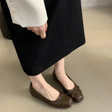 kamames Head Shallow Mouth Single Shoes 2024 Spring And Autumn New French Evening Wind Temperament Gentle Fairy Flat-Soled Grandma Shoes