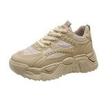 kamames kamames Autumn And Winter New Leather Face Round Head Shoes Girls Retro Thick Platform Sports Single Shoes Wheat Ear Casual Dad Shoes Women