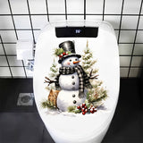 1pc Exquisite Christmas Snowman Toilet Sticker, Tasteless Waterproof Material, Home Wall Decoration Supplies, Beautiful Room Decoration Accessory