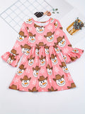 Adorable Snowman Crew Neck Dress for Girls - Soft, Comfortable, and Festive Christmas Party Outfit - Ideal for Kids' Holiday Celebrations