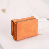 Stylish Frosted Wallet : PU Leather & Trifold Solid Color Coin Purse - Clutch Credit Cared Case