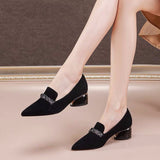 kamames kamames New 2024 Korean Edition Fashion Pointed Thick Heel Single Shoes Women Pedal Casual High Heel Women's Shoes