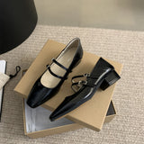 kamames kamames Shallow Mouth Single Shoes Female Spring And Autumn New Korean Version Of French Temperament Fairy Wind Gentle Commuting Thick With Mary Jane Shoes