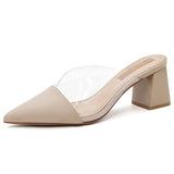 kamames kamames Generation Hair Temperament Thick High Heels Female Summer New Transparent Outdoor Sandals Fashionable, With Pointed Women's Shoes