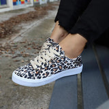 kamames women's shoes 2022 new Lace Up casual shoes women flats Leopard loafers womens espadrilles Plus size shoes for women