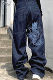 kamames American High Street Retro Men Washed Pants Y2k Harajuku Hip Hop Loose Jeans Couples Casual Joker Straight Wide-leg Jeans 217-1