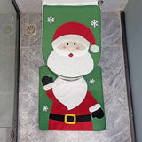 2-Piece Set Snowman Santa Claus Dwarf Christmas Toilet Seat Cover and Carpet Set - Seasonal Bathroom Decoration - Fun Xmas Gift Idea for Home Kit Accessories with Festive Design