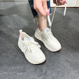 kamames kamames Women With Small White Shoes 2024 Tie Candy-Colored Thick-Soled Sports Shoes, Match-Colored Daddy Shoes, Net-Top Casual Shoes