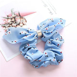 Women Vintage Striped Bow plaid Scrunchie For Girls Ponytail Holder Elastic Hair Bands ties Rubber Headwear Hair Accessories