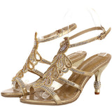 kamames The Summer Of 2024, The New Diamond Sandals For Women Wear Fashionable Open-Toed Crystal High-Heeled Shoes.