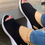 kamames The Summer Of 2024, New Women's Shoes Are Woven In Breathable Solid Color Ladies' Sandals, Fish Mouth, Flat Heel And Beach Low-Top Women's Sandals.
