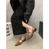 kamames Small Leather Shoes 2024 New Spring Thick-Heeled Low-Heeled High-Heeled Shoes Vintage French Style Mary Jane Single Shoes