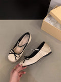kamames Heightened Pink Ballet Shoes Women's Shoes 2024 New French Spring And Autumn Mary Jane Gentle Evening Shoes
