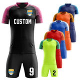 Black Kids Soccer Jerseys Adult Maillot de football Men Blank Custom Sport Suits Team Training Uniform Sets Kits New Blue