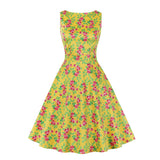 kamames Summer Pin Up Print Casual Party Dress 2022 Women Sleeveless Retro Robe 60s 50s Vintage Rockabilly Swing Dress Vestidos