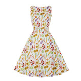 kamames Summer Pin Up Print Casual Party Dress 2022 Women Sleeveless Retro Robe 60s 50s Vintage Rockabilly Swing Dress Vestidos