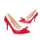 kamames Sgesvier size 30-45 new arrival 2020 women pumps fashion bowtie pu party shoes woman thin heels pointed toe slip-on lady shoes