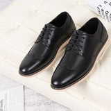Classic Oxford Dress Shoes for Men - Premium Leather, Lace-Up Closure, Breathable Insoles, Slip-Resistant Soles, Business Casual Style, Perfect for Work, Wedding, Party - Black/Brown Color Options