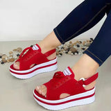 kamames Summer Fashion Size 43 Peep Toe Flat Shoes for Women Casual Platform Sandals Comfort Designer Height Increase Beach Shoes