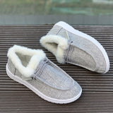kamames Winter New Large-Size Plush Warm Women's Shoes With Flat Soles And Round Ends And Casual Cotton Shoes