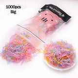 1000Pcs/Pack Girls Colorful Small Disposable Rubber Bands Gum For Ponytail Holder Elastic Hair Bands Fashion Hair Accessories