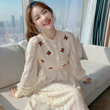 Zingj Sweater Maxi Dresses for Women Female Korea Style Slim Embroidery Wool Long Sleeve Woman Dress Party 2023 Autumn Winter